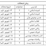 اطلاعیه مهم امتحانات ترم تابستان